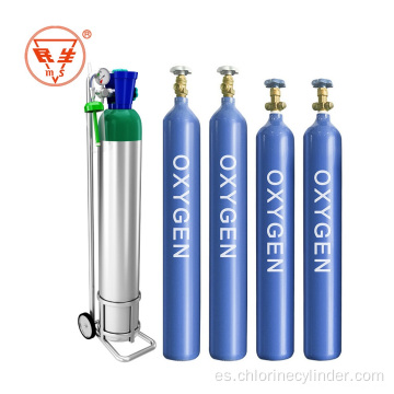 Cilindros de gas oxígeno de 40L sin costura vacíos con reguladores